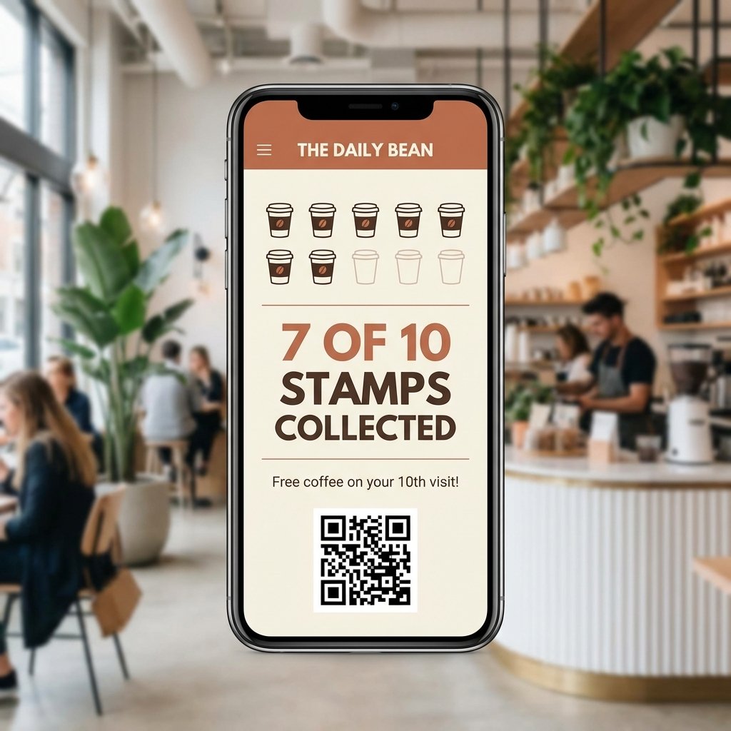 Digital coffee loyalty card interface
