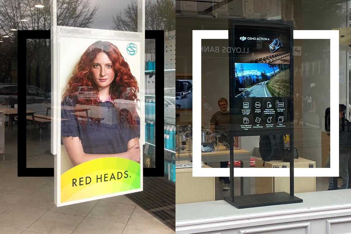 49" White Double-Sided Shop Window Display Screen view 3