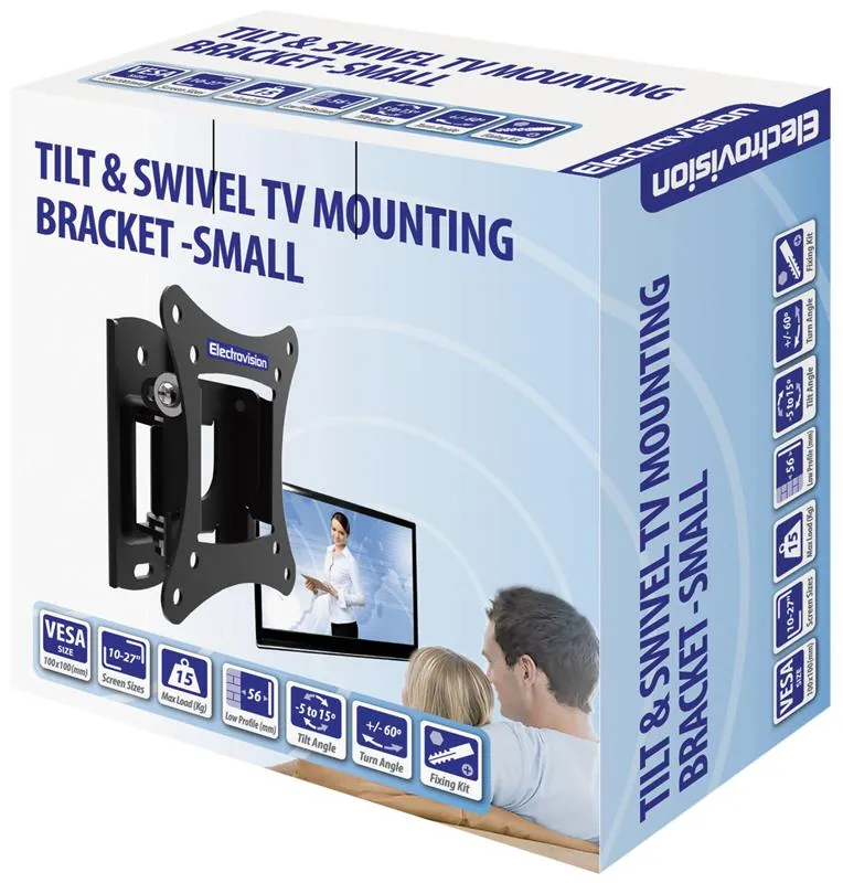 Full Motion TV Wall Mount for 10 to 27 inch Screens, Electrovision A195FA, photo 2