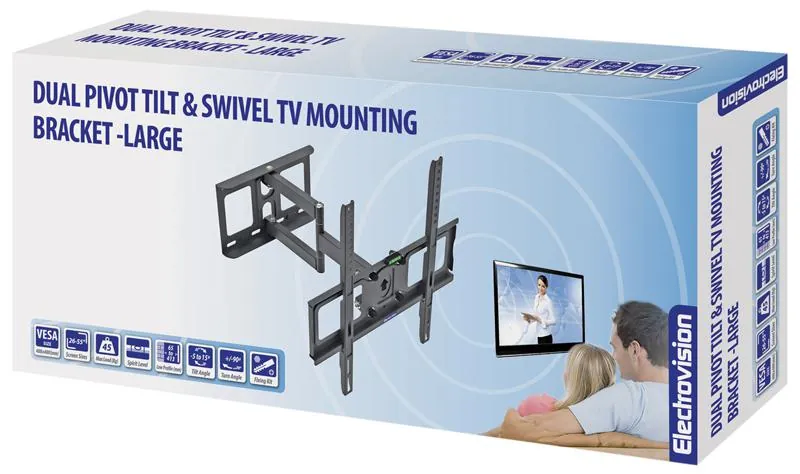 Full Motion TV Wall Mount for 26 to 55 inch Screens, Electrovision A195FE, photo 2