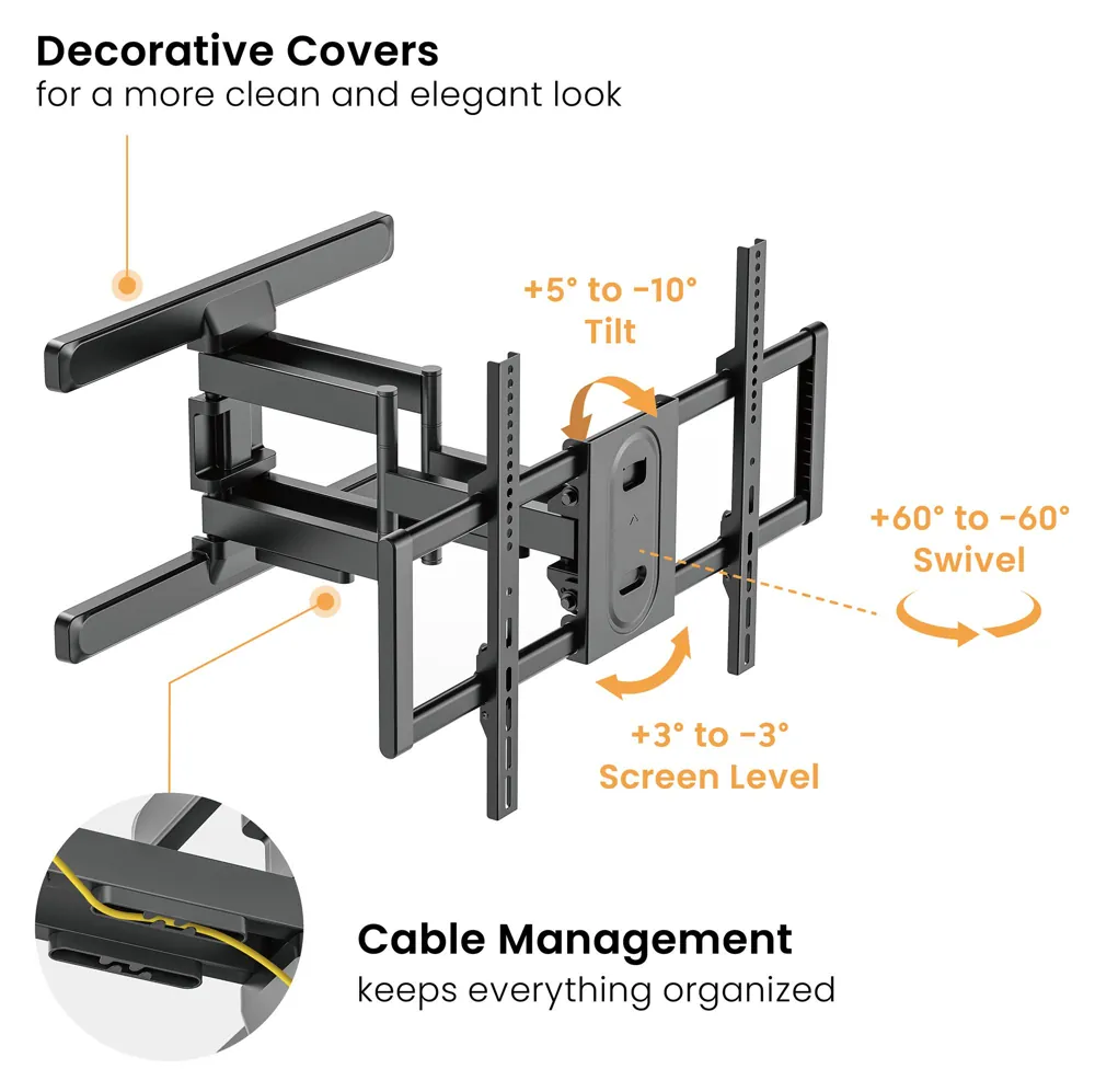 Full Motion TV Wall Mount for 37 to 86 inch Screens, Pro Signal PSGL0117, photo 2