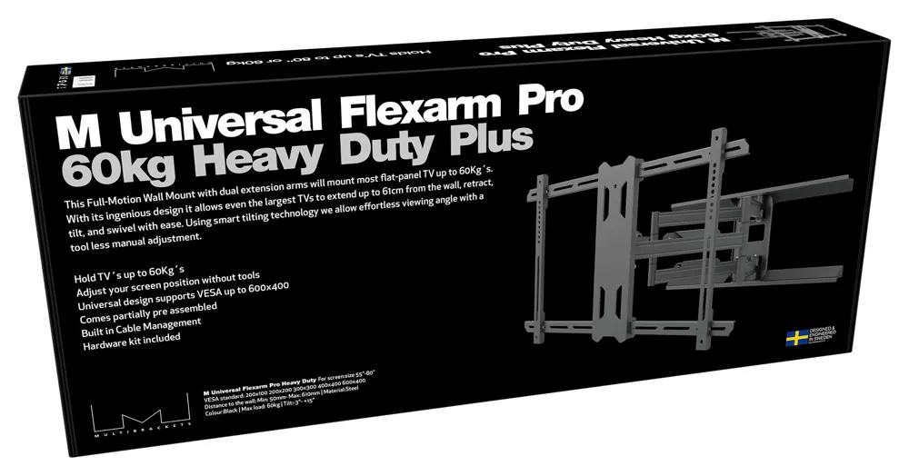 Full Motion TV Wall Mount for 55 to 85 inch Screens, Multibrackets MB5471, photo 5