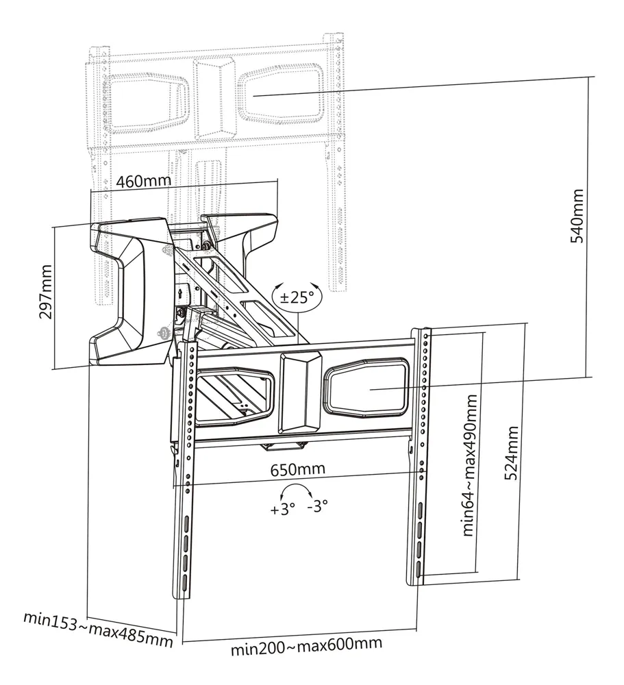Motorised TV Wall Mount for 37 to 70 inch Screens, Multibrackets MB9615, photo 8