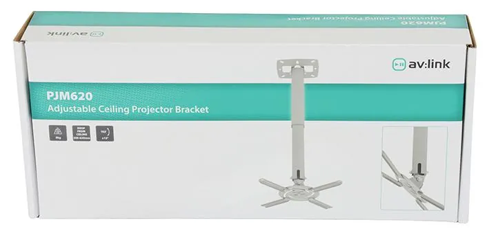 Adjustable Drop Projector Ceiling Mount, Silver, AV:Link PJM620, photo 3