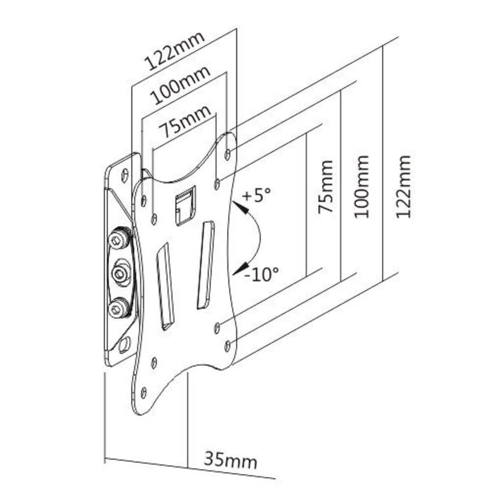 Tilting TV Wall Mount for 13 to 27 inch Screens, Pro Signal PS-1327STTVWM, photo 2