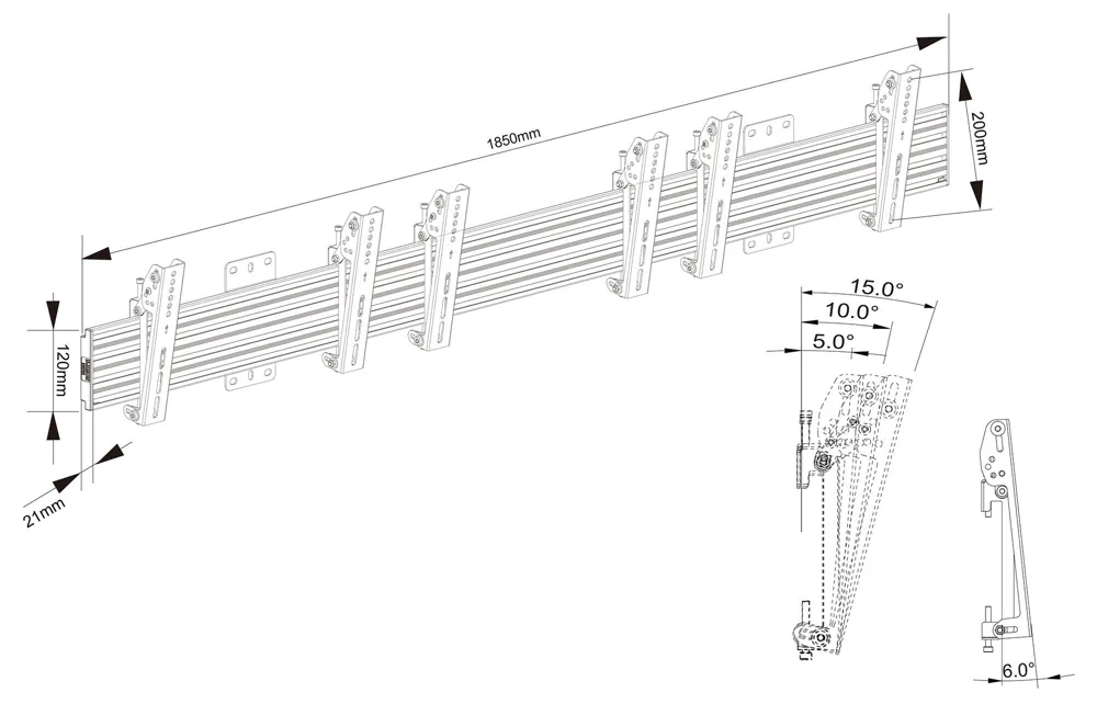 Triple Screen TV Wall Mount for 27 to 32 inch Screens, Multibrackets 7350073737048, photo 6