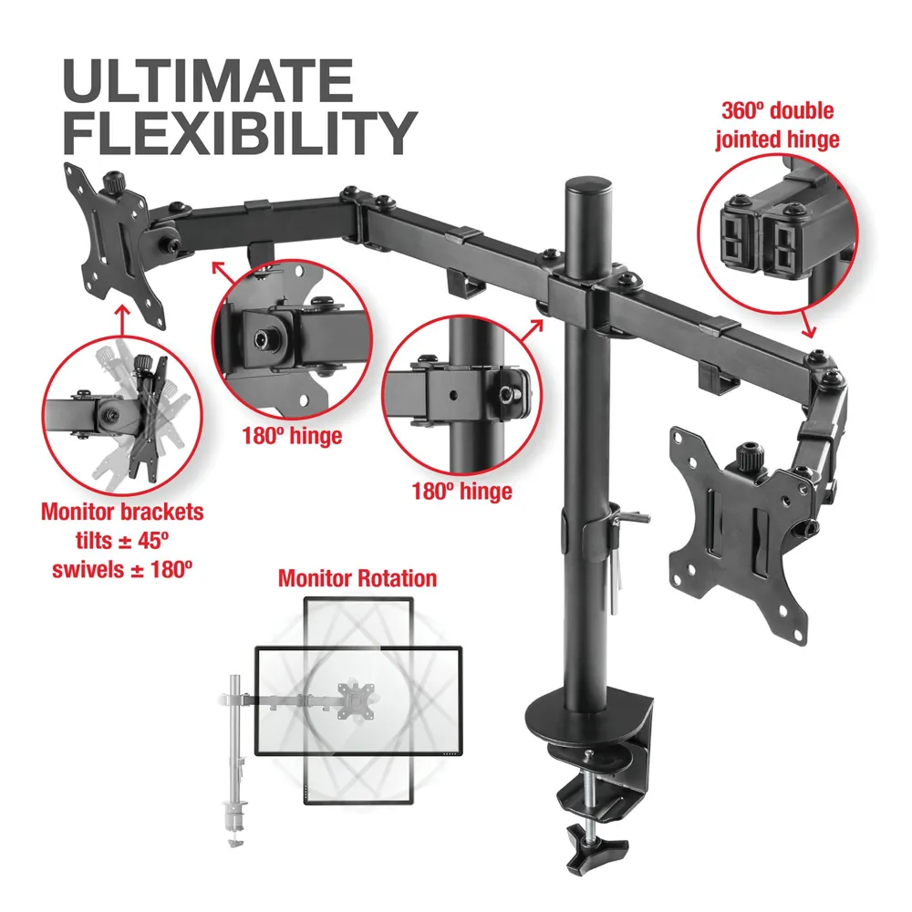 Twin Monitor Arm Mount, TTAP Group TTD101M-2, photo 3