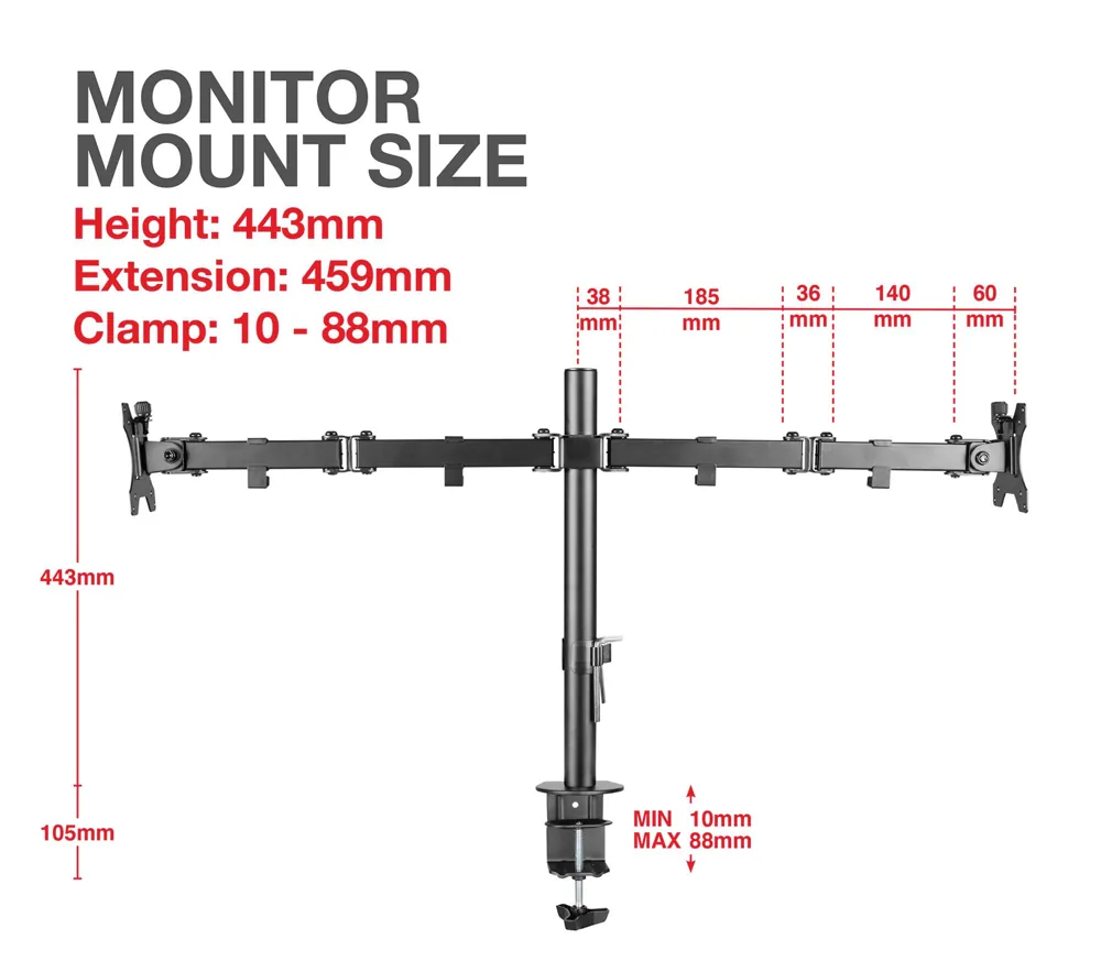 Twin Monitor Arm Mount, TTAP Group TTD101M-2, photo 5