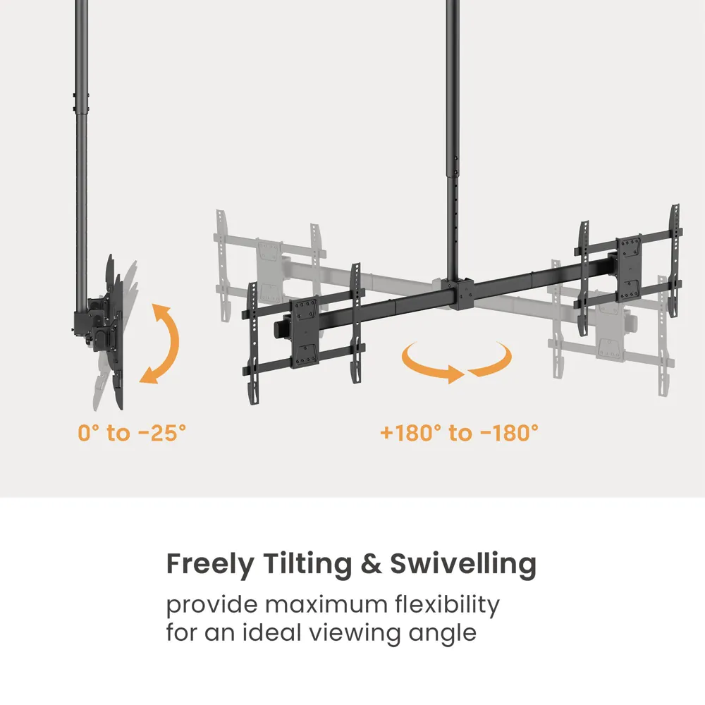 Twin Screen Ceiling TV Mount for 34 to 60 inch Screens, Pro Signal PSGL0120, photo 5