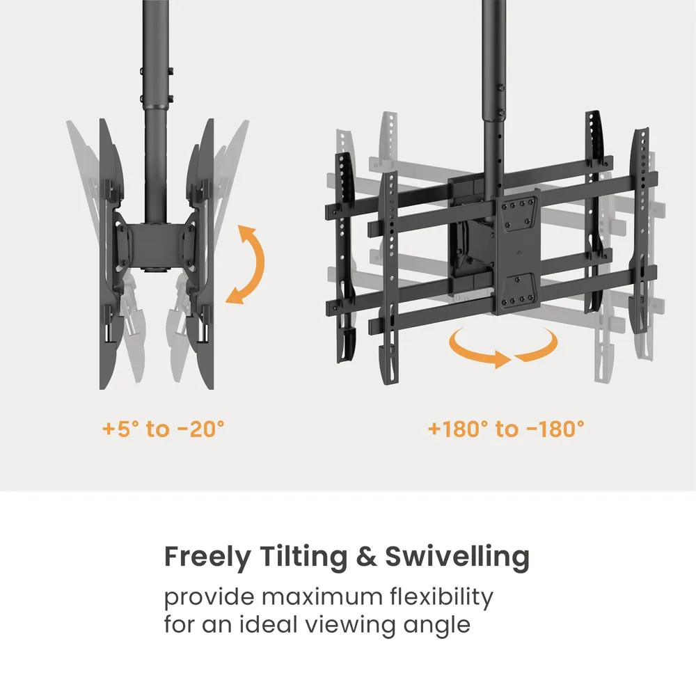 Twin Screen Ceiling TV Mount for 43 to 86 inch Screens, Pro Signal PSGL0124, photo 3