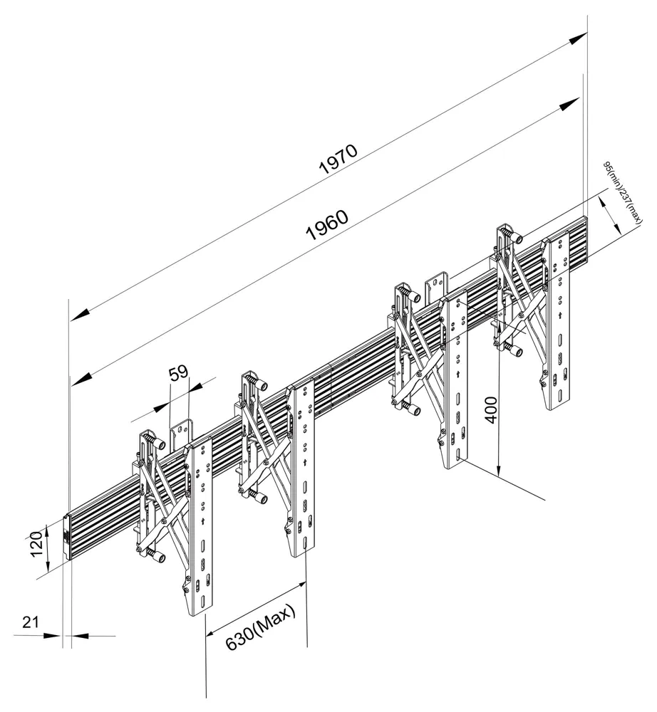 Twin Screen TV Wall Mount for 40 to 75 inch Screens, Multibrackets 7350073734122, photo 6