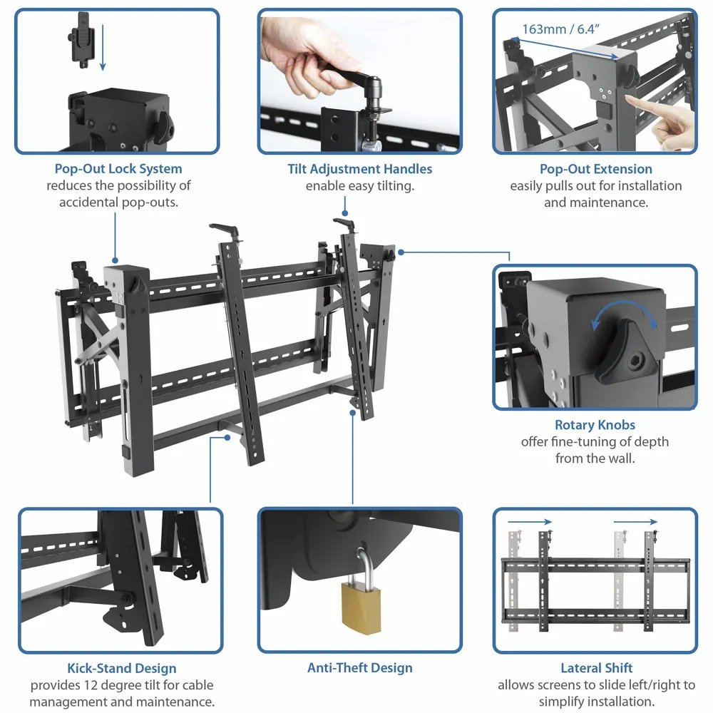 Video Wall TV Mount for 45 to 70 inch Screens, StarTech.com VIDWALLMNT, photo 2