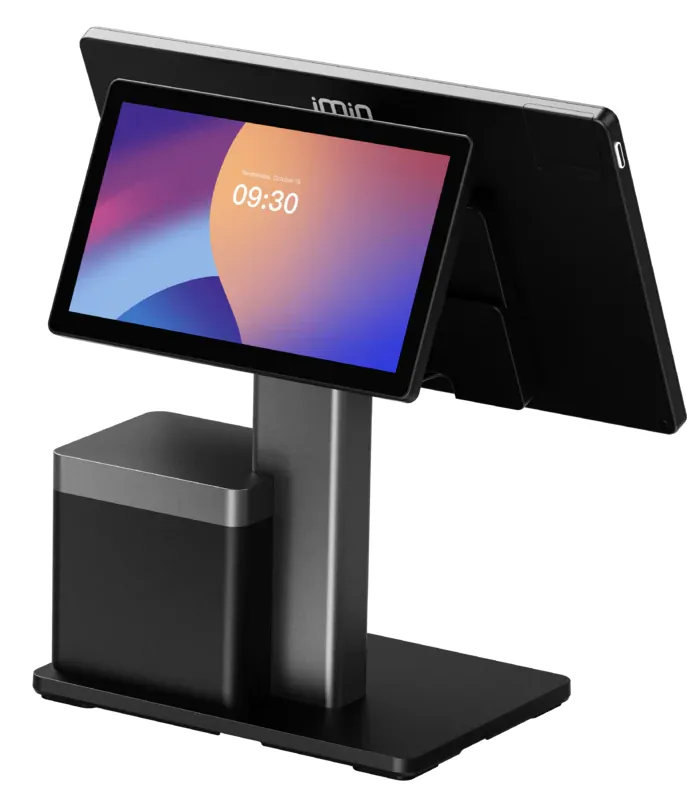 iMin Swan 2 Pro Printer Android POS terminal IM-DS285A003, 15.6-inch + 10.1-inch dual screen, 80mm printer